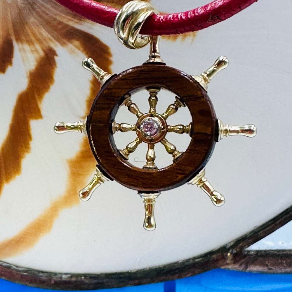 14K Custom Made Ship Wheel Charm